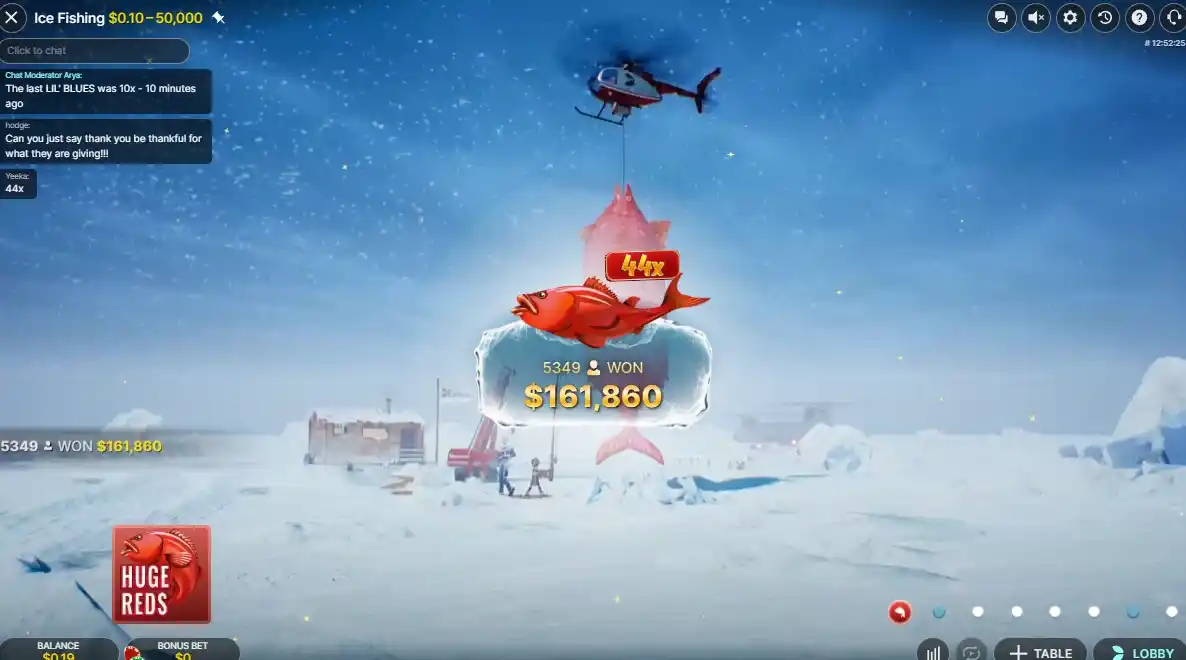The Evolution Gaming Ice Fishing Live Casino Game Show